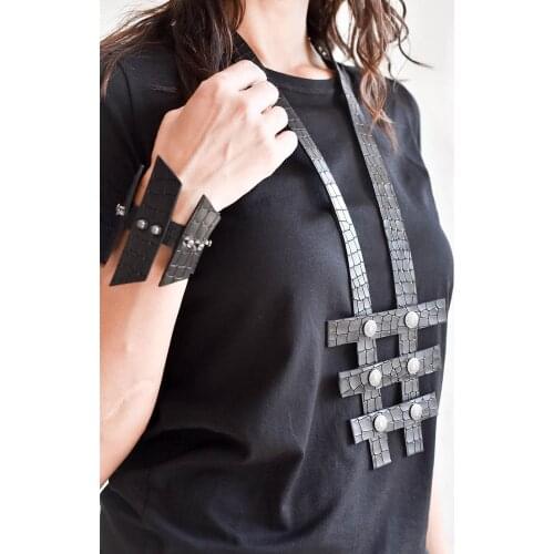 Fashion Crack Punk Leather Pendant Necklaces Handmade Ethnic Tribal Necklaces For Women Style Soft Leather Jewellery