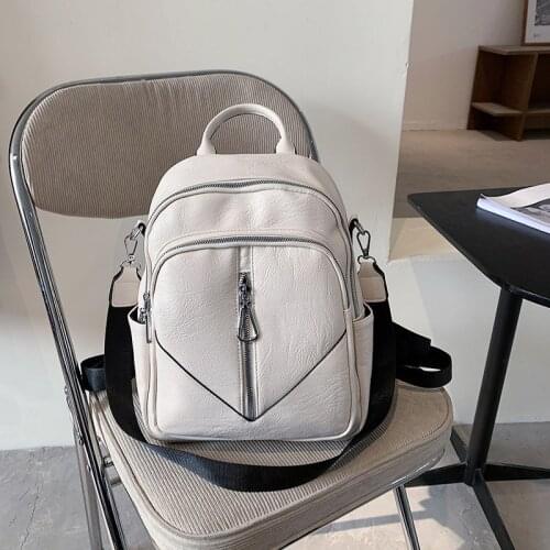 Trendy high-quality leather backpack brand luxury designer young girl school bag large capacity travel backpack shoulder bag new