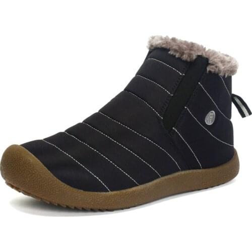 New Male Winter Shoes Couples Boots Solid Color Snow Boots Cotton Inside Antiskid Bottom Keep Warm Waterproof Ski Boots Size 48