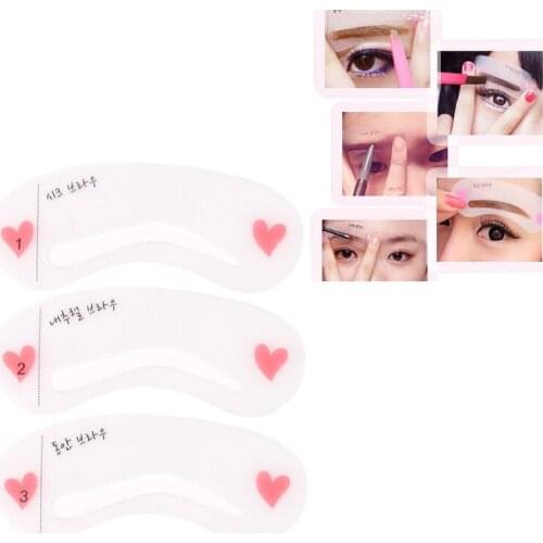 3PCS/Set Reusable Eyebrow Stencil Eye Brow DIY Drawing Guide Styling Shaping Makeup Template Card Makeup Auxiliary Accessories