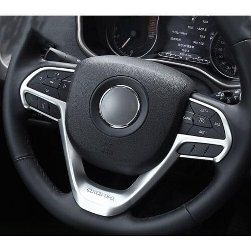 ABS Chrome Car Styling Steering Wheel Cover Trim Stickers For Jeep Cherokee KL 2014 2015 2016 2017 2018 Interior Accessories