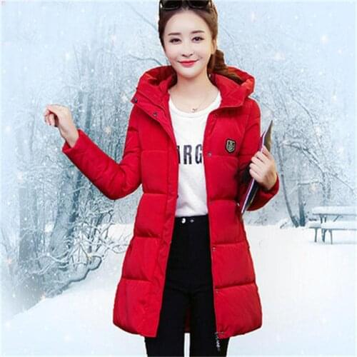 New winter cotton jacket thick cotton coat down jacket cotton womens long section slim hooded winter jacket womens clothing