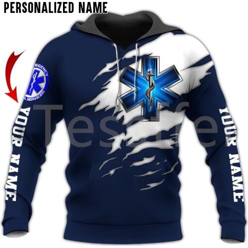 Tessffel Newest Emergency Medical Technician EMT EMS Paramedic Nurse NewFashion 3DPrinted Tracksuit Autumn Hoodies Men/Women C16