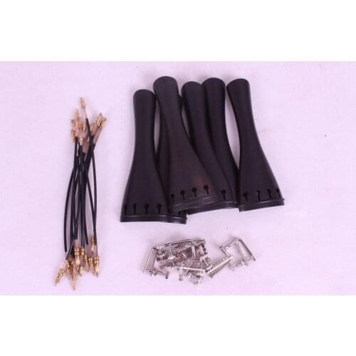 New 5set 4/4 violin Hardwood parts, tailpiece tuner tail gut Accessories #E17