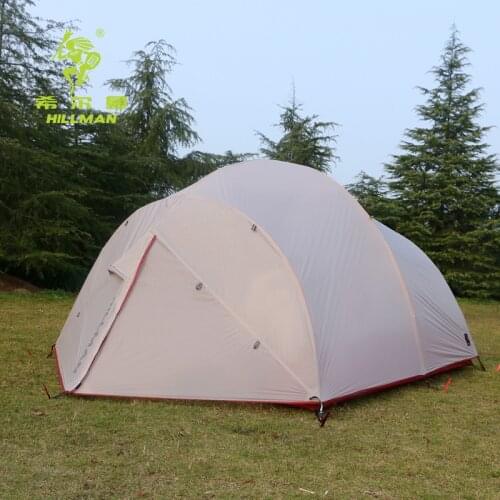 New arrival high quality Hillman 3-4 person double layer silicon coated waterproof ultralight camping tent