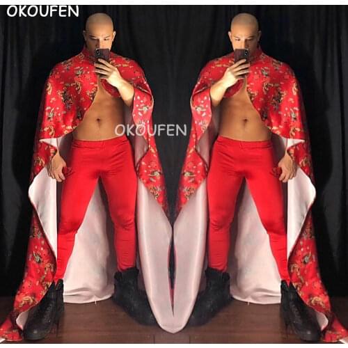 New Year Chinese style dragon robe theme party performance clothing nightclub bar ds men and women sexy dj performance set