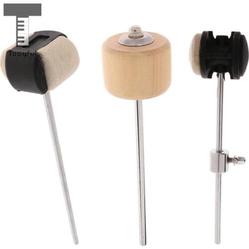 Tooyful Drum Pedal Beater Hammer Felt/Wood Head Mallet for Jazz Drum Replacement Parts Percussion Instrument Accessory