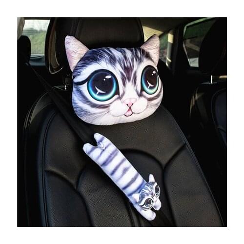 25cm animal Headrest with shoulder pad Cat Dog Shape Sofa Cushion Toy Doll Car Gift Birthday Wedding Home Chair Pillow Head Rest