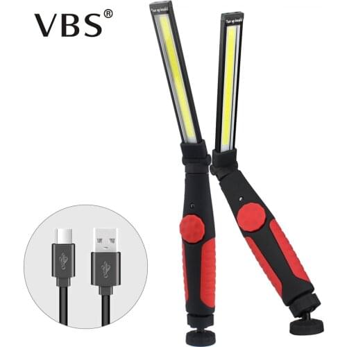 Dimmable Led Flashlight USB COB Mechanic Work Shop Flashlights Led Rechargeable Work Light Magnet Swivel Flashlight Car Repair