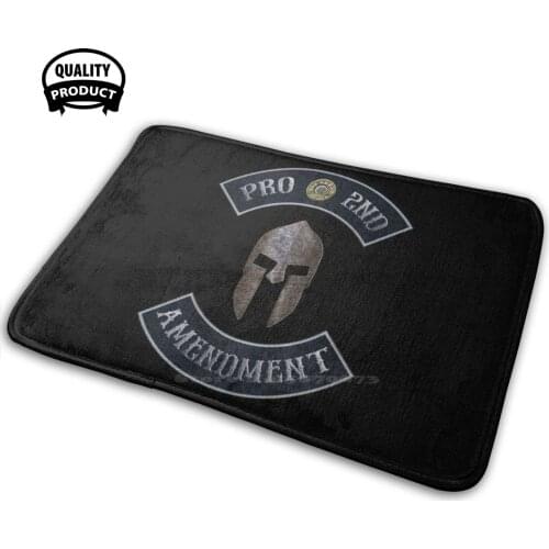 Pro 2Nd Amendment In Rockers With Helmet With Black Background Soft House Family Anti-Slip Mat Rug Carpet Pro 2A Molon Labe