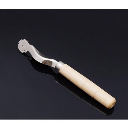 DIY Handmade Leather Artisan Carved Cowhide Vegetable Tanned Leather Scribing Wheel Paper Cloth Spacing Wheel Line Wheel Tool