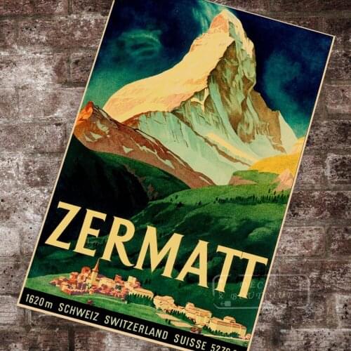 Switzerland Wallis Tourism Zermatt 1933 Classic Canvas Paintings Vintage Wall Posters Stickers Home Decor Gift