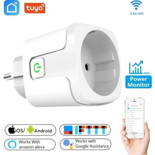 WiFi Smart Plug 16A EU Socket Tuya Smart Life APP Work with Alexa Google Home Assistant Voice Control Power Monitor Timing