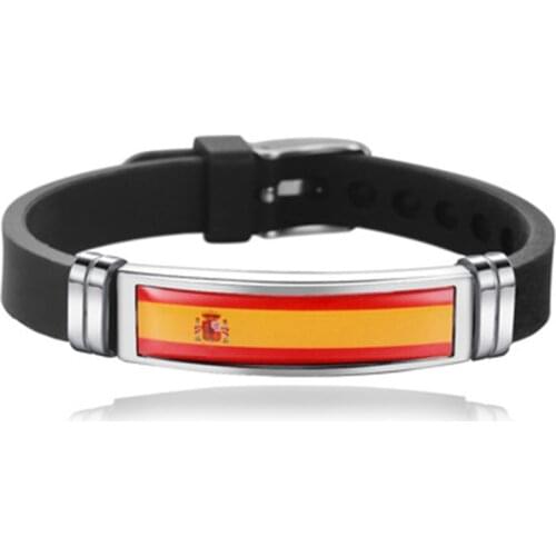 2020 Souvenir Gift USA Spain Flag Bracelet for Men Women Israel Germany Flags Adjustable Silicone Wristband Bangle