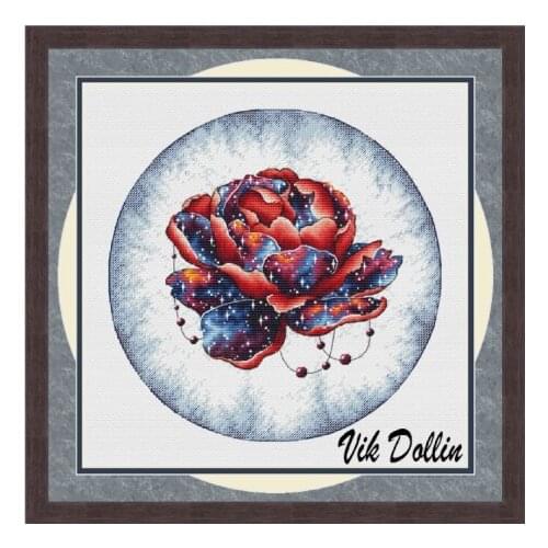 Tt Gold Collection Counted Cross Stitch Kit Cross stitch RS cotton with cross stitch Space flower