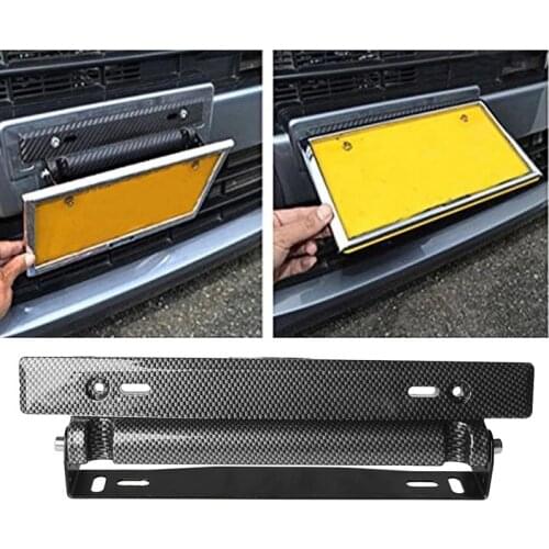Universal Carbon Fiber Racing Number Plate Auto Mount Bracket Car-styling Adjustable Car License Plate Frame Holder
