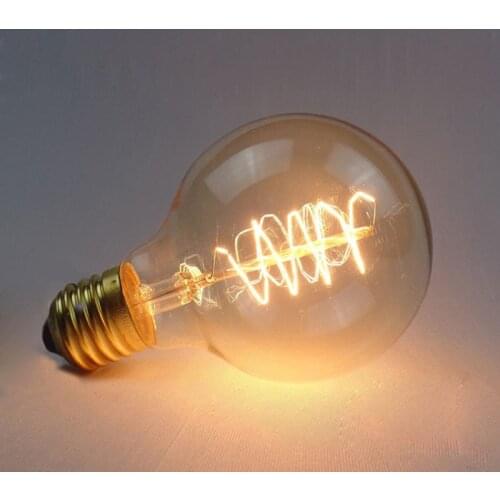 G80 Winding Wire 40W Edison Retro Tungsten Bulb American Industrial Style Ball Glass Bulb AC220V E27 10PCS Warm Light 2500K