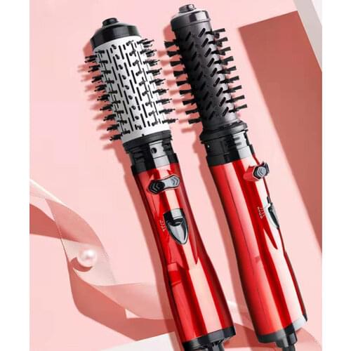 4 In 1 Rotating Brush Hot Air Styler Comb Curling Iron Roll Styling Brush Hair Dryer Blow With Nozzles 2 Speed & 3 Heat Setting