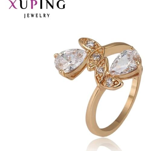 Xuping Elegant Ring Fashion for Women Simple and Beautiful Design Hot Selling Christmas Wedding Gifts 12567