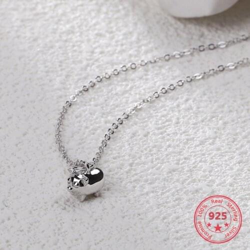 2019 Hot Style Pure 925 Sterling Silver Necklace for Women Delicate Fashion Zodiac Pig Pendant Necklace Jewelry