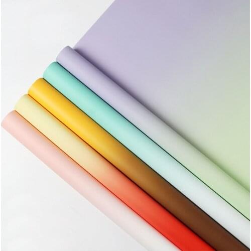 20pcs Gradient Flower Wrapping Paper Plastic Waterproof Tissue Paper Crafts Decoration Gift Packaging Florist Supplies