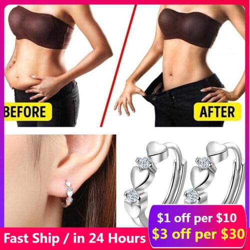 3 Pairs Weight Loss kolczyki Magnetic Slimming Earrings Silver Lose Weight Stimulating Acupoints Health Slimming Ear Studs
