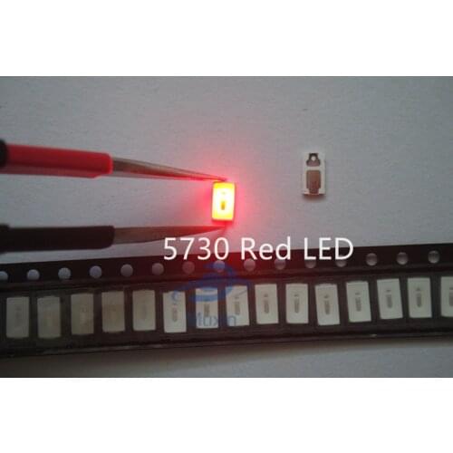 5630/5730 SMD/SMT LED Red SMD 500pcs 5730 LED Surface Mount Red 2.0~2.6V 620-625nm Ultra Birght Led Diode Chip 5730 Red