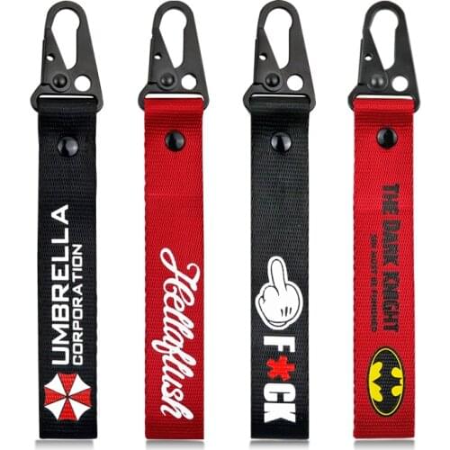 Umbrella Corporation Logo JDM Style Car key Chain Creative Metal Auto Key Ring Wrist Lanyard Holder for Men Fashion Accessories