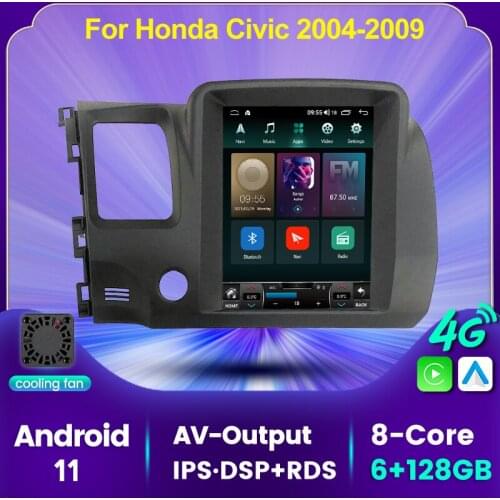 Android 11 6G+128G 4G LTE RDS DSP Car Video Car Audio Player Car Multimedia Player For Honda CIVIC 04-09 Navigation GPS NO DVD