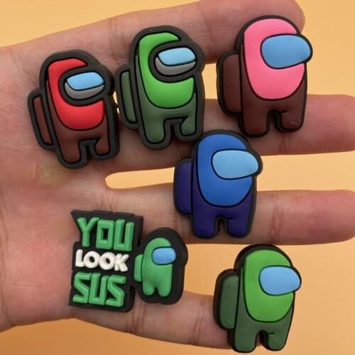 Freeshipping 1Pcs Colorful Game Characters PVC Shoe Accessories Decoration For Croc Jibz Kids Party Gifts 7P-9L-1