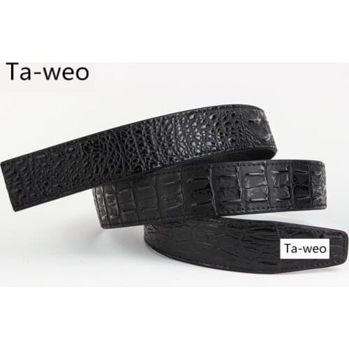 No Buckle, Only Belt) Fashion Business Mens Leather & PU Belts Crocodile Bone Grain Belt For Automatic Buckle