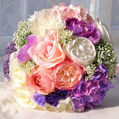 Casamento Roamtic 2019 Wedding Flowers Bridal Bouquets White Pink Purple Country Garden Bohemian Bride Bouquet de mariage PH010
