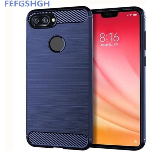Carbon Fiber Cover For Xiaomi Mi 8 Lite Case Rubber Silicone Phone Cases For Xiaomi Mi 8 Lite Back Case