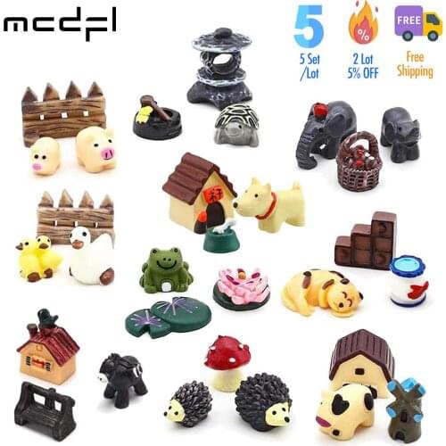 MCDFL Pig Cow Frog Figurines Decorative Flower Pots Glass Succulents Dekoration Home Accessories Cute Room Decor Garden Statue