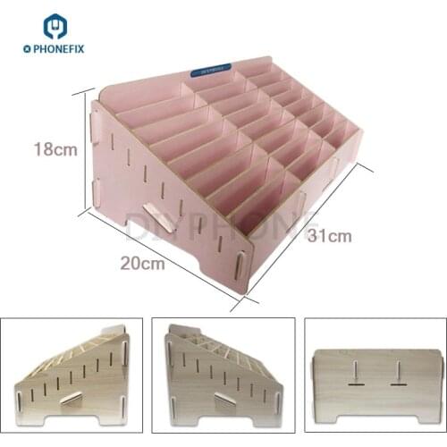 24 Grid Wooden Storage Box Electronics Parts Accessories Classification Container for Mobile Phone Repair Hand Tools Box
