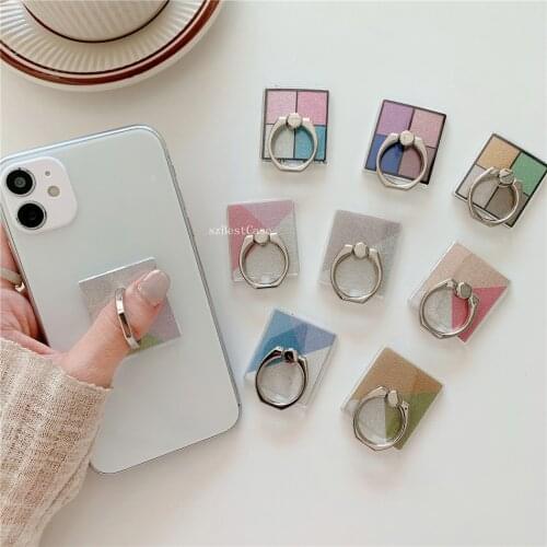 Glossy Glitter Geometric Colorful Expanding Phone Stand Grip Talk Finger Rring Support Anti-Fall Foldable Holder for iPhone 12