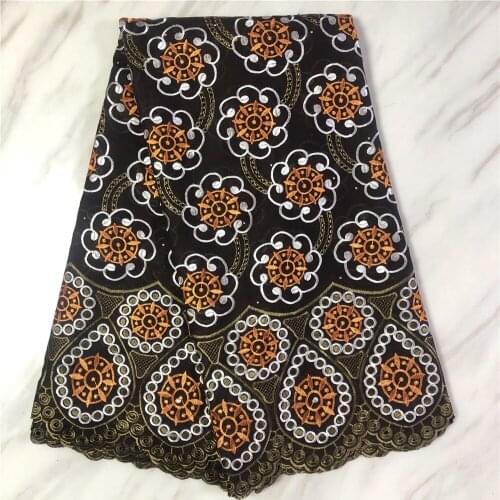 Hot Sale Wholesale 100% Cotton African Dry Lace Fabric With Rhinestones High Quality Swiss Voile In Switzerland Nigeria Lace PS