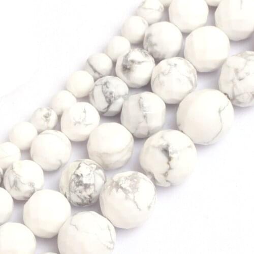 Faceted Howlite Beads For Jewelry Making 6-12mm 15inches DIY Jewellery FreeShipping Wholesale Gem-inside