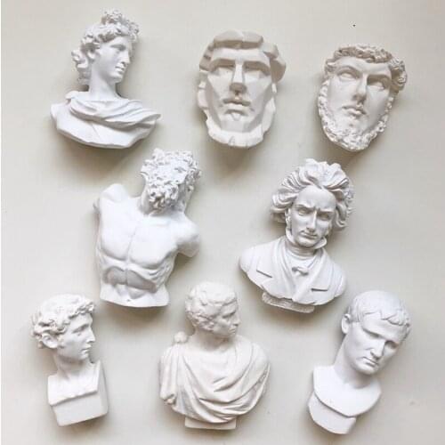 Greek plaster figure head Apollo Alexander Beethoven Athena 3D Fridge Magnet Travel Souvenir Refrigerator Magnetic Stickers