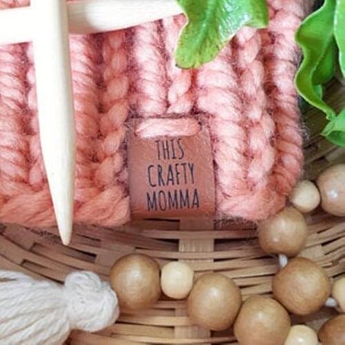 Personalize Labels for Handmade Products,Custom Faux Leather labels 0.85x2.25 inches ,leather tags for crochet