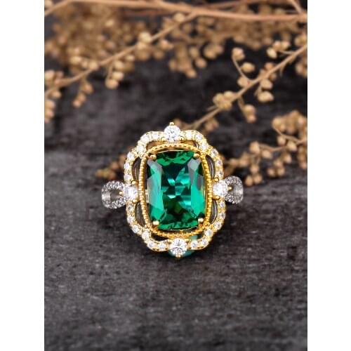 Emerald crystal, rings for women, 925 sterling silver, uxury Jewelry 2020 ring for girl, Wedding ring engagement ,undefined sale