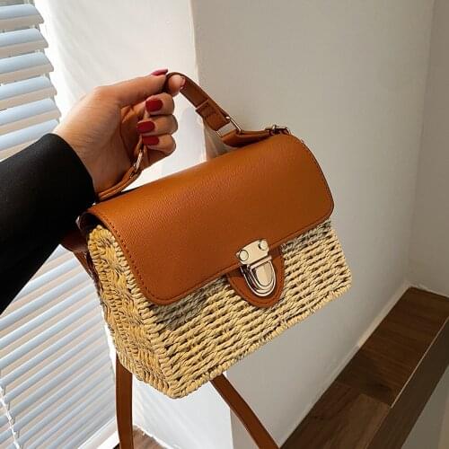 Summer Female Straw Woven High Quality Handbag 2021 New Fashion Womens Designer Retro Woven Shoulder Messenger Bags