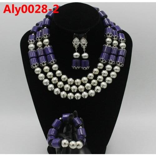 Fashion African Bead Jewelry Set Wholesale 2020 Nigerian Wedding crystal jewelry set Dubai gold colorful Jewelry Set Bridal