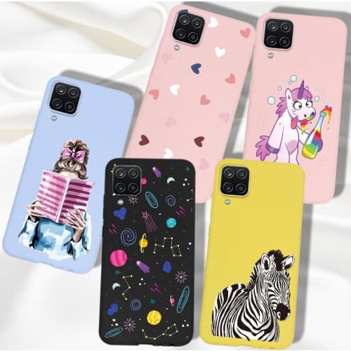 Cartoon TPU Cover For Samsung Galaxy A72 A52 A12 A 12 72 A72 Case Silicone Fashion Girl For GalaxyA72 Funda Shark Fish Unicorn