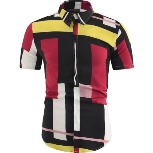 Mens Printed Shirt Short Sleeve Youth Shirt