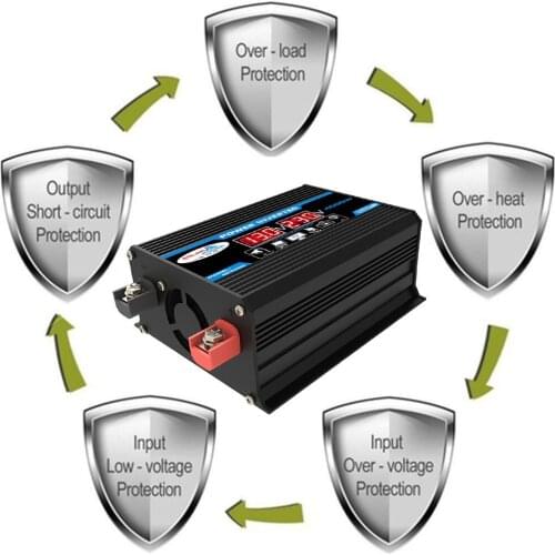 New Car Conversion Inverter LED Display Dual USB Black 6000W 4000W 3000W Inverter 12V-220V Multiple Protection