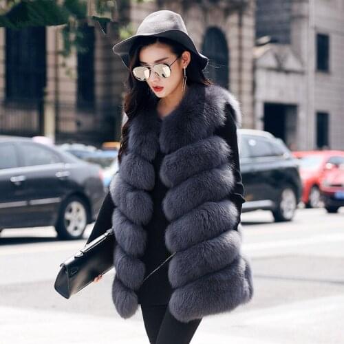 Autumn Winter Real Vest Female Fox Fur Coat Women Clothes Korean Elegant Jacket Chalecos Para Mujer ZL537