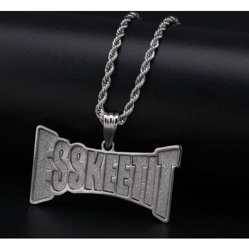 ESSKEETIT Pendant Necklace Men Smoothie Hip Hop Silvercolour Jewelry Small Gift Necklace