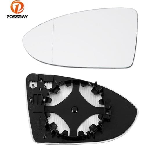 POSSBAY 2Pcs Car Mirror Glass Door Wing Rear View Mirror Glass Heated White Convex Mirrors for Volkswagen Golf VII MK7 2013-2020