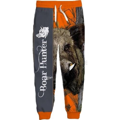 New Fashion Hunting Graphic Spring Autumn Winter Hip Hop Casual Brand 3D Print Boar Pants Polyester v9